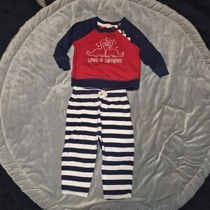 Cat & Jack Red and Navy Love-i-Saurus Pajama Set